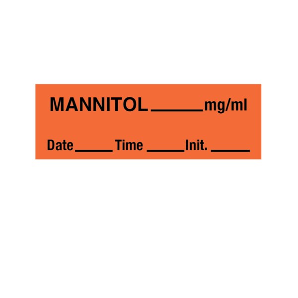 Tape, Mannitol 1/2" x 500" Orange w/Black